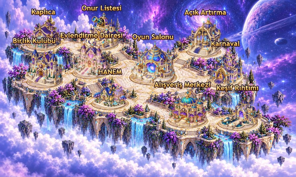 Nebula Hall: yıldızların arasında yükselen şehir ve oyun binaları